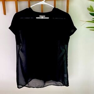 Halogen Sheer Black V-Neck Blouse Size S​​​​​​​​​​​​​​​​